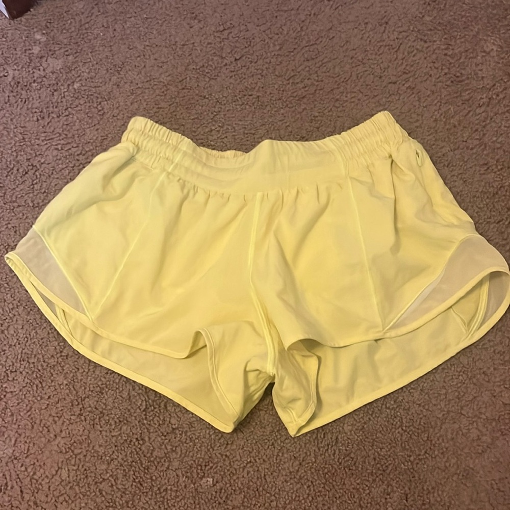 Lululemon yellow hotty hot shorts